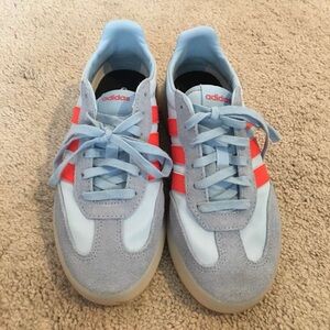 Adidas Light Blue and Orange Sneakers